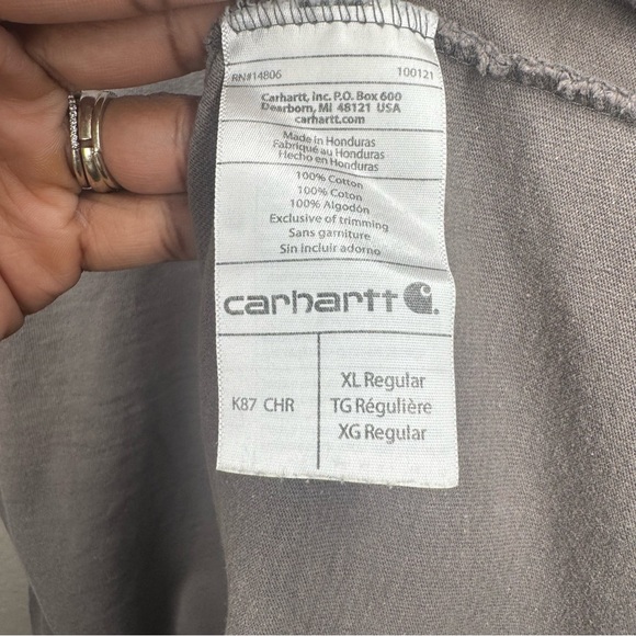 Carhartt Charcoal Short Sleeve Tee Men’s Size XL - Picture 4 of 7